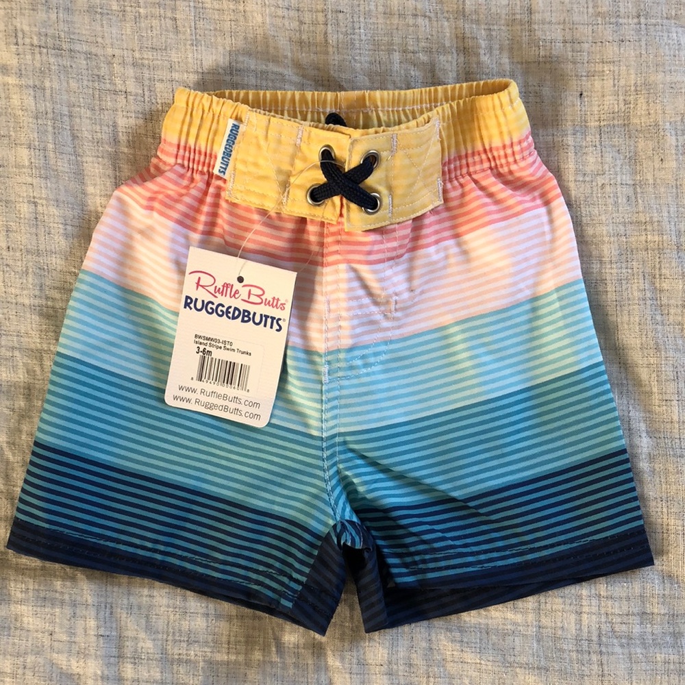 NWT Ruffle Butts boys swimsuit 3-6m